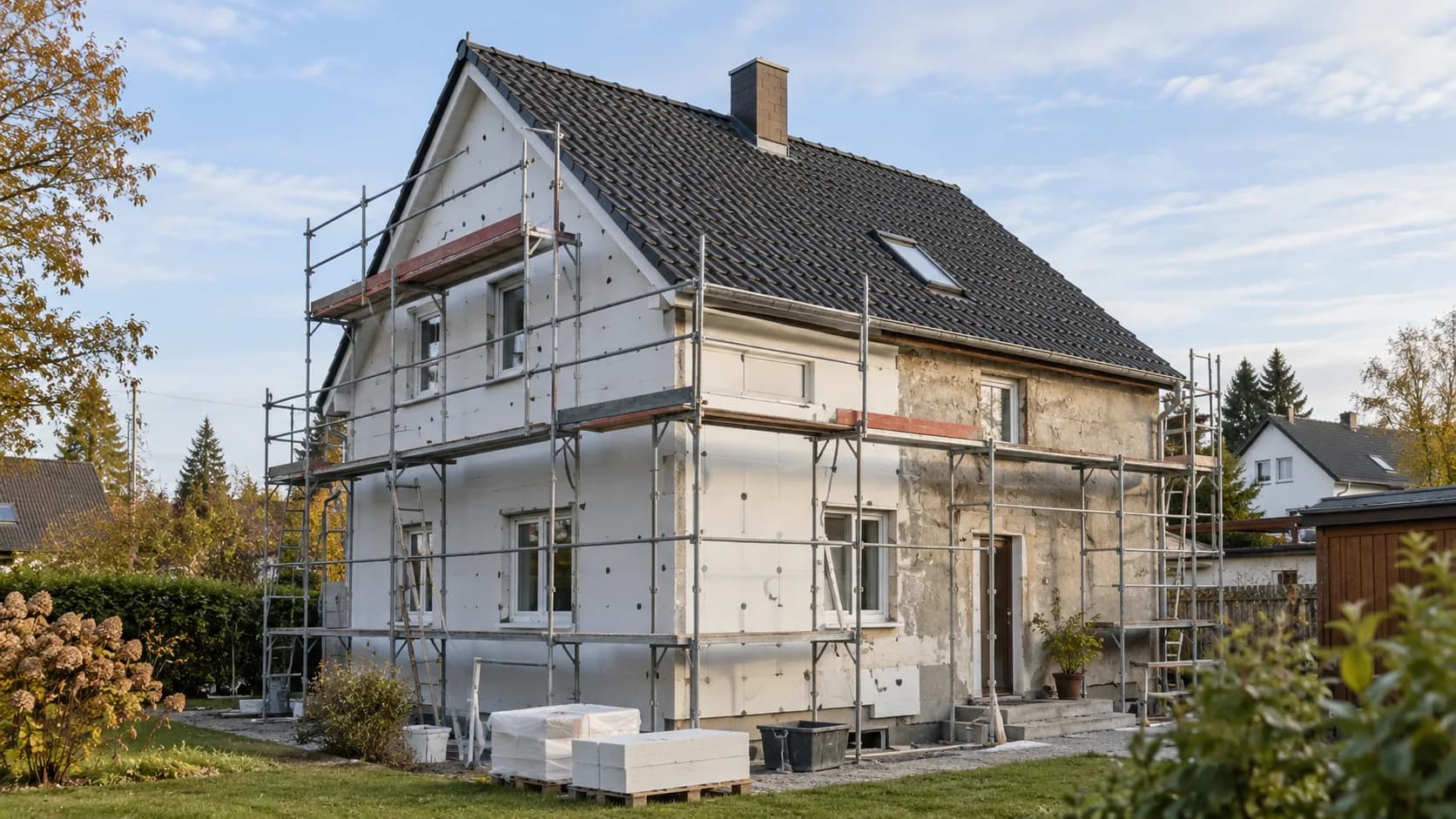 Bestandshaus während der Modernisierung