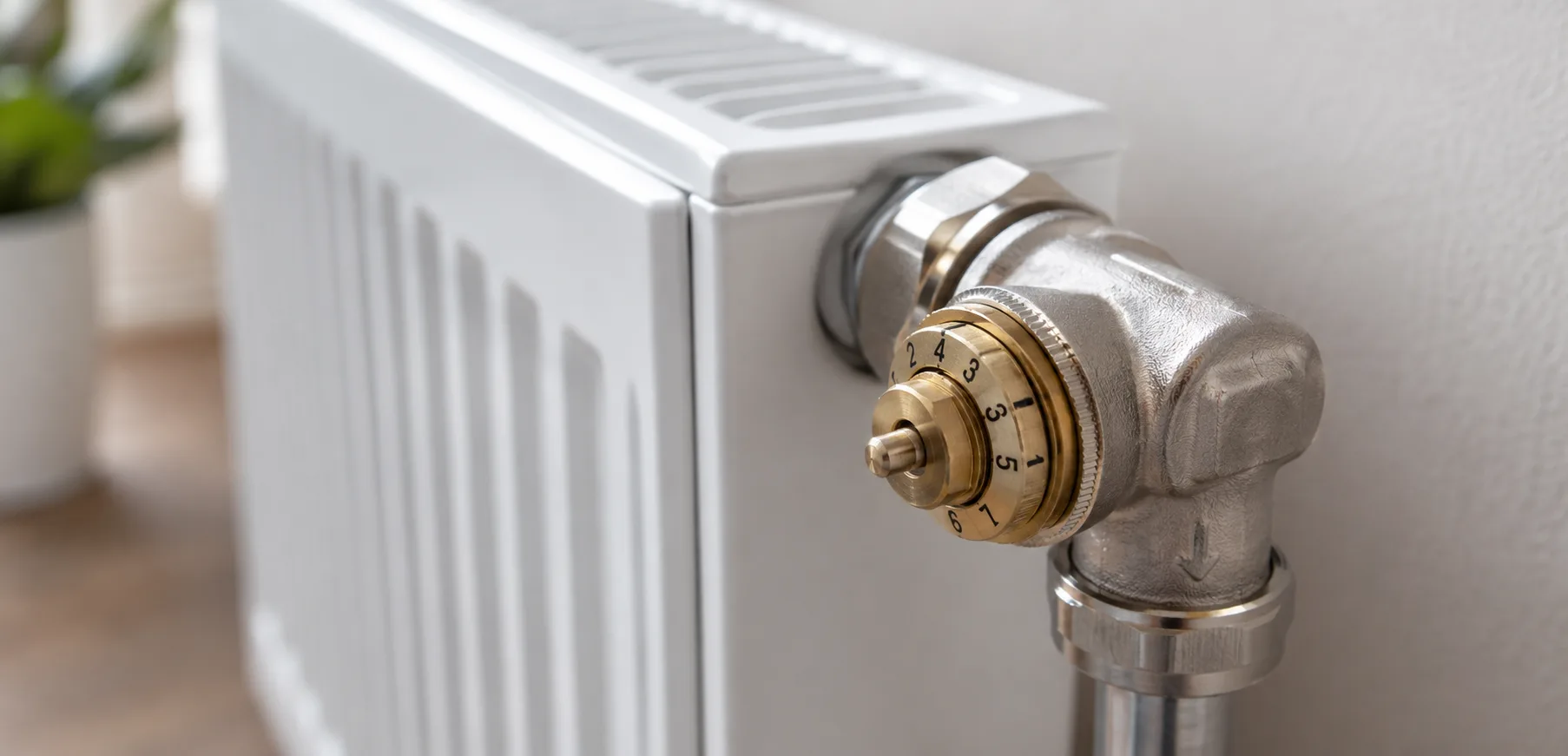 Thermostatventil mit Voreinstellung an einem Heizkörper