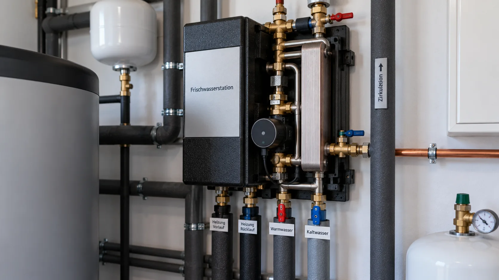 Frischwasserstation zur hygienischen Warmwasserbereitung