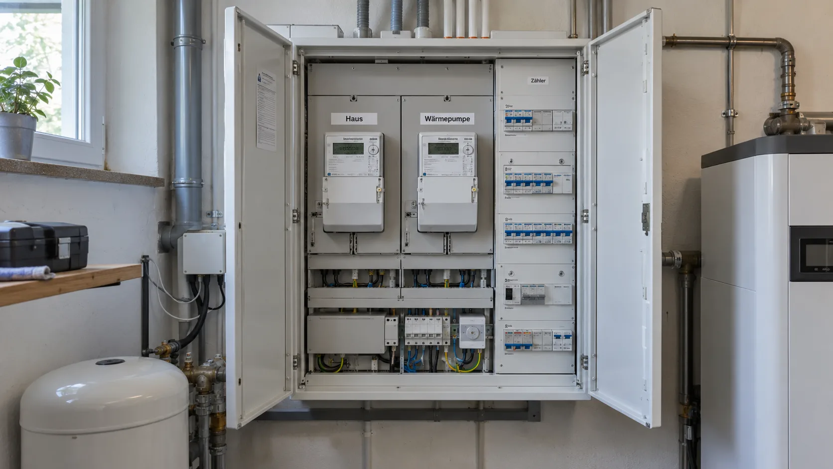 Zählerschrank mit separatem Wärmepumpenzähler