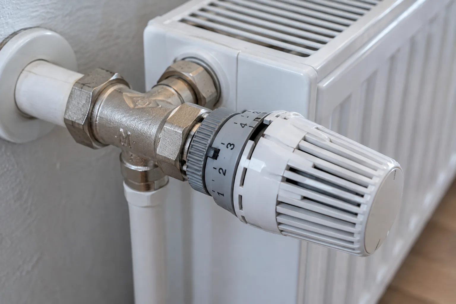 Thermostatventil mit Voreinstellung an einem Heizkörper